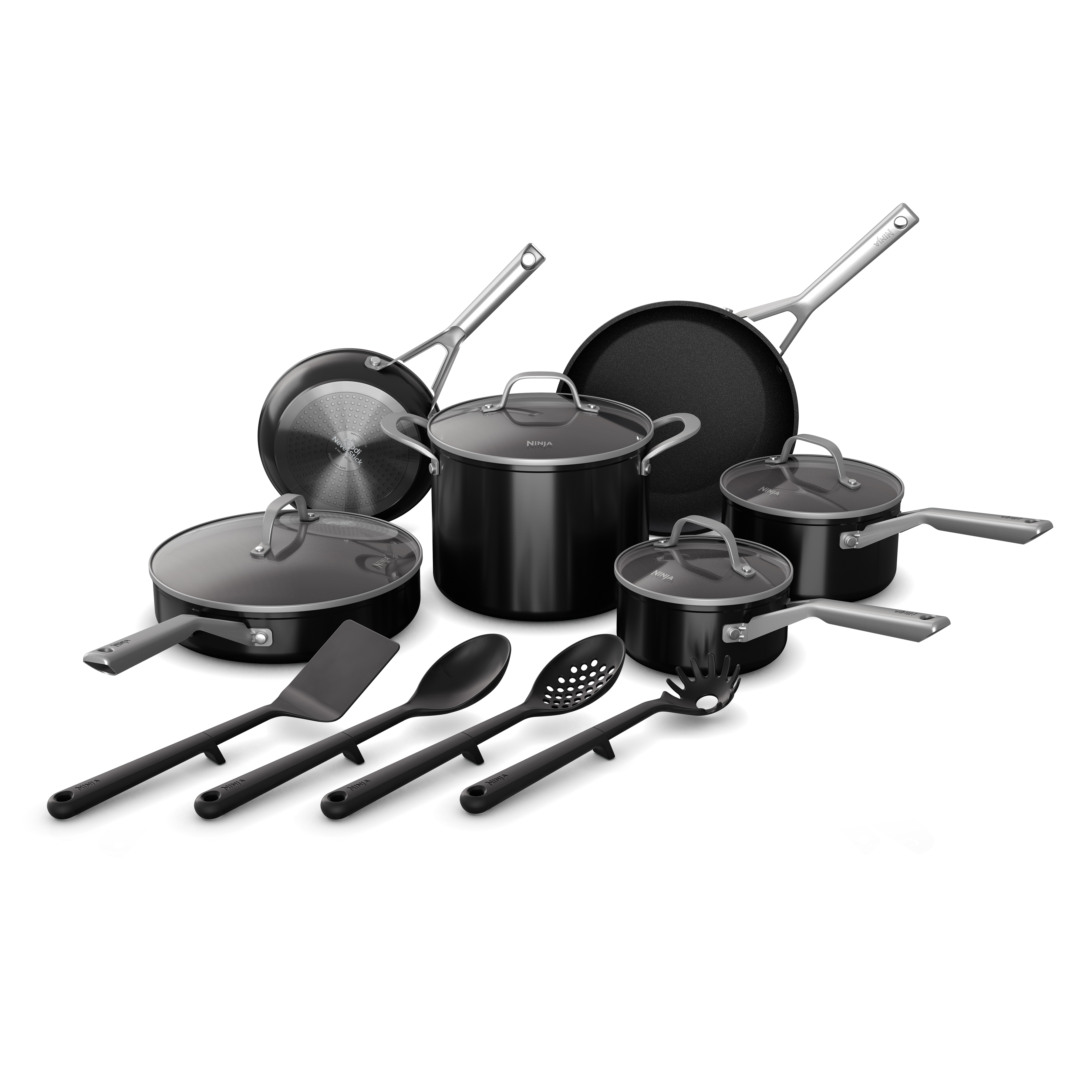 Ninja Foodi NeverStick Essential 14-Piece Cookware Set， guaranteed to never stick