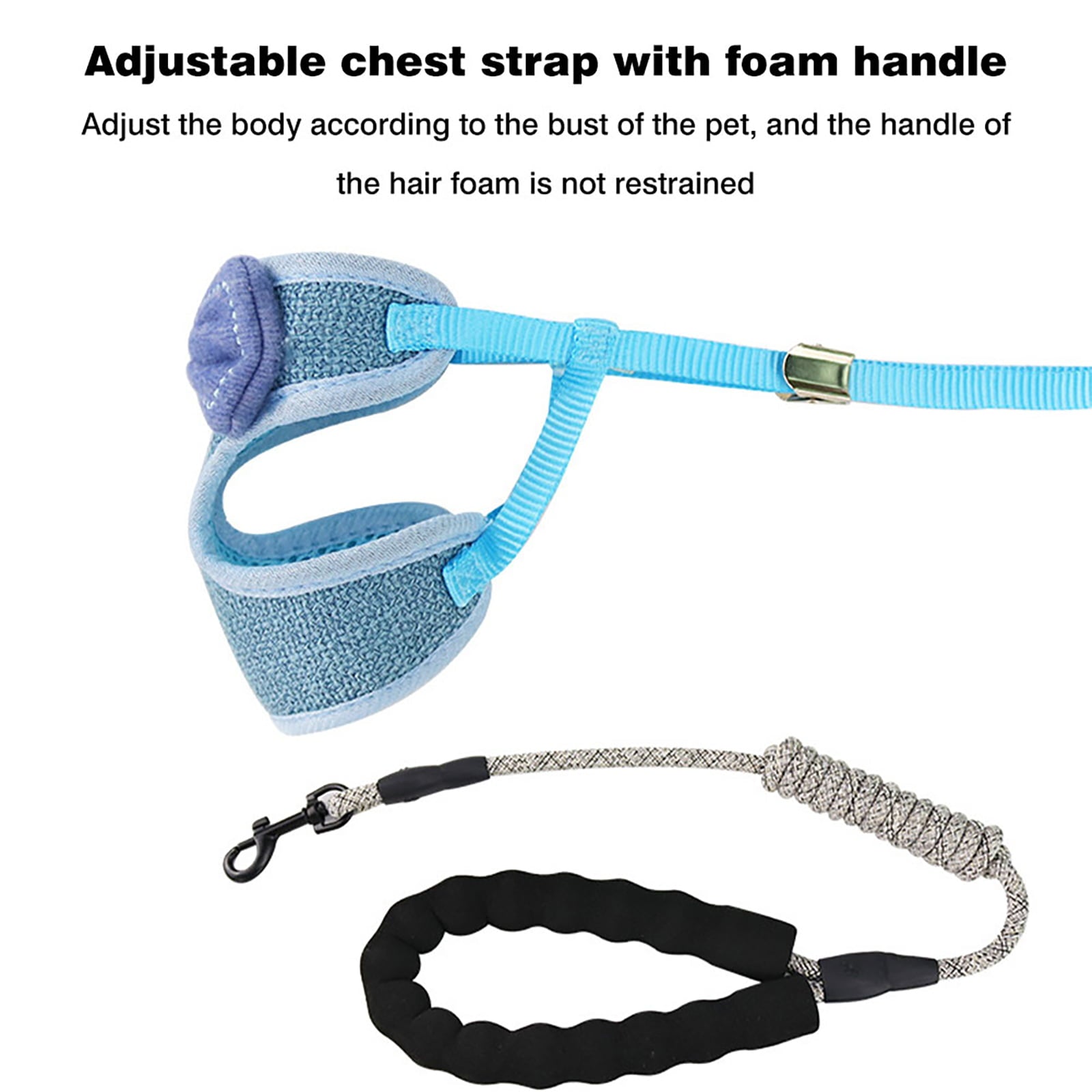 Cat Harness and Leash for Walking， Escape Proof Soft Adjustable Vest Harnesses for Cats， Easy Control Breathable Blue