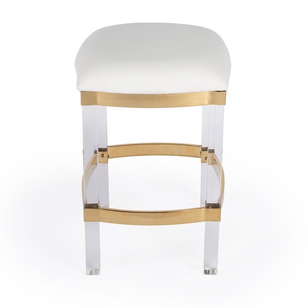 Jordan Acrylic and Polished Brass Counter Stool