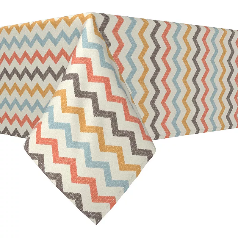 Rectangular Tablecloth， 100% Cotton， 60x104， Chevron Illustration