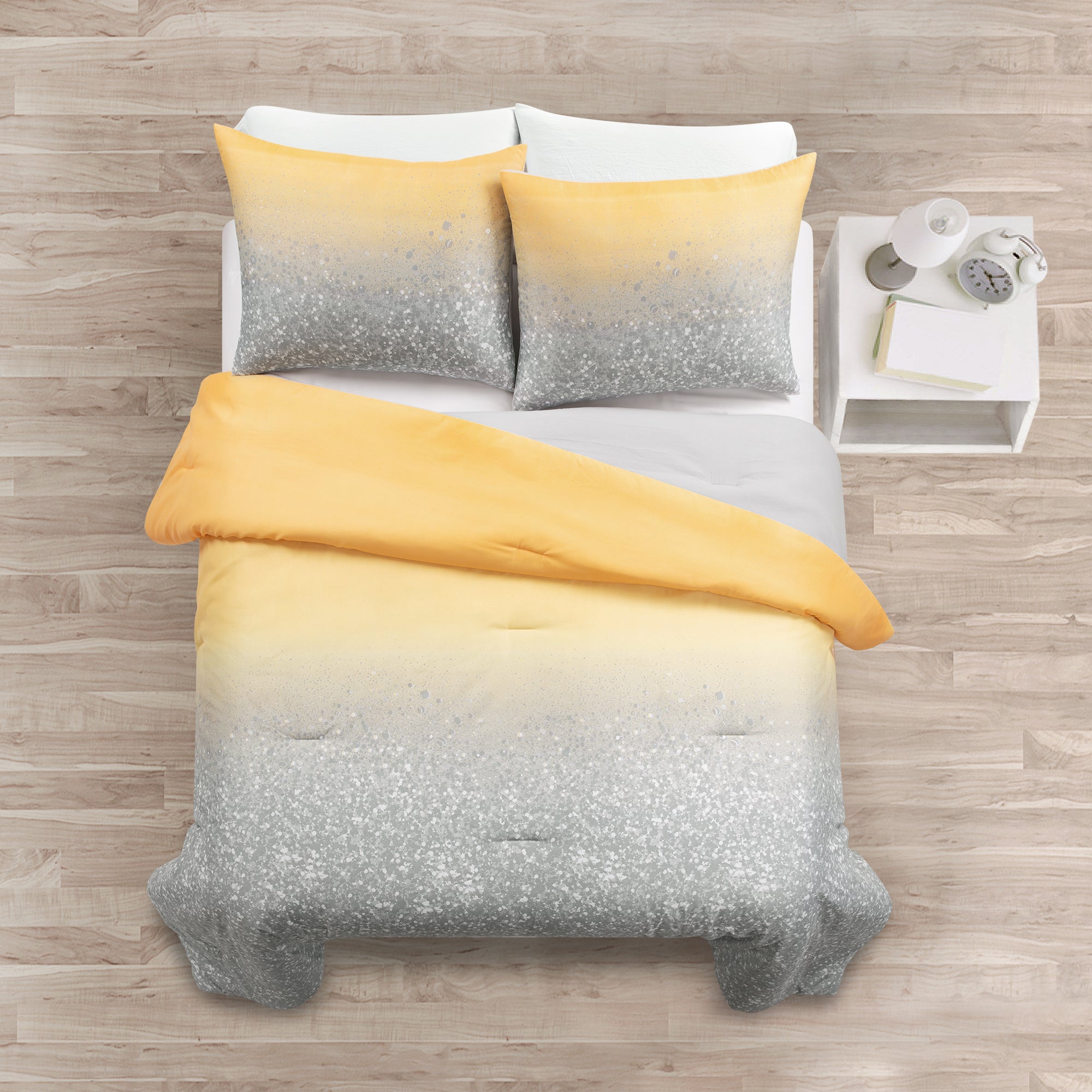 Glitter Ombre Metallic Print Comforter Set