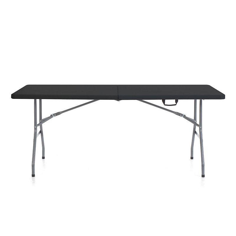 Plastic Development Group 6 Foot Indoor or Outdoor Folding Banquet Table， Black