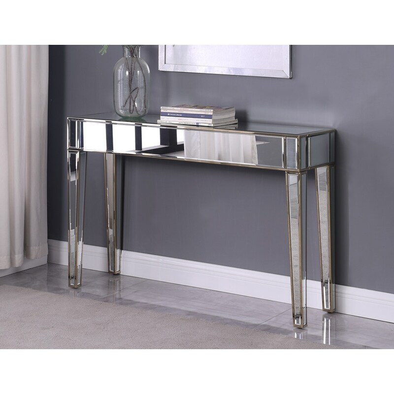 Best Master Furniture Silver Mirrored Metallic Gold Sofa Table