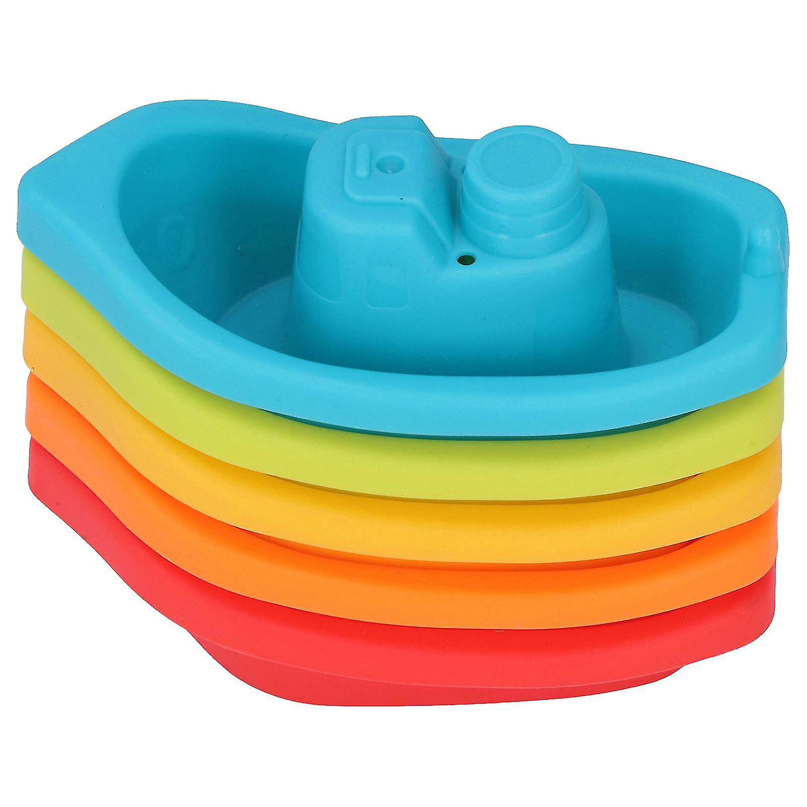 Bath Tub Stacking Boat Toy Different Colors Floating Tipping Educational Baby Stacking Toys