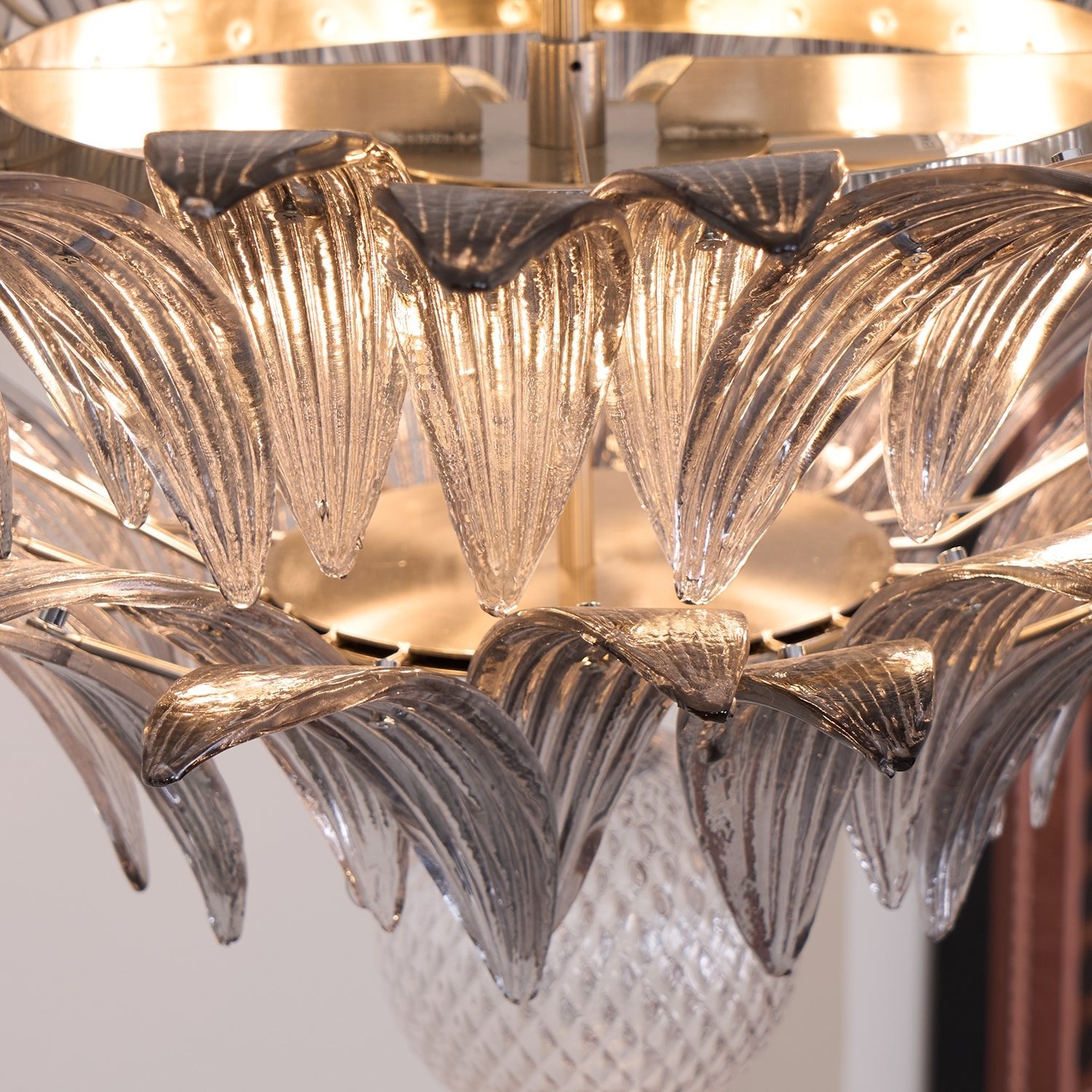 Murano Palmette Transparent Chandelier