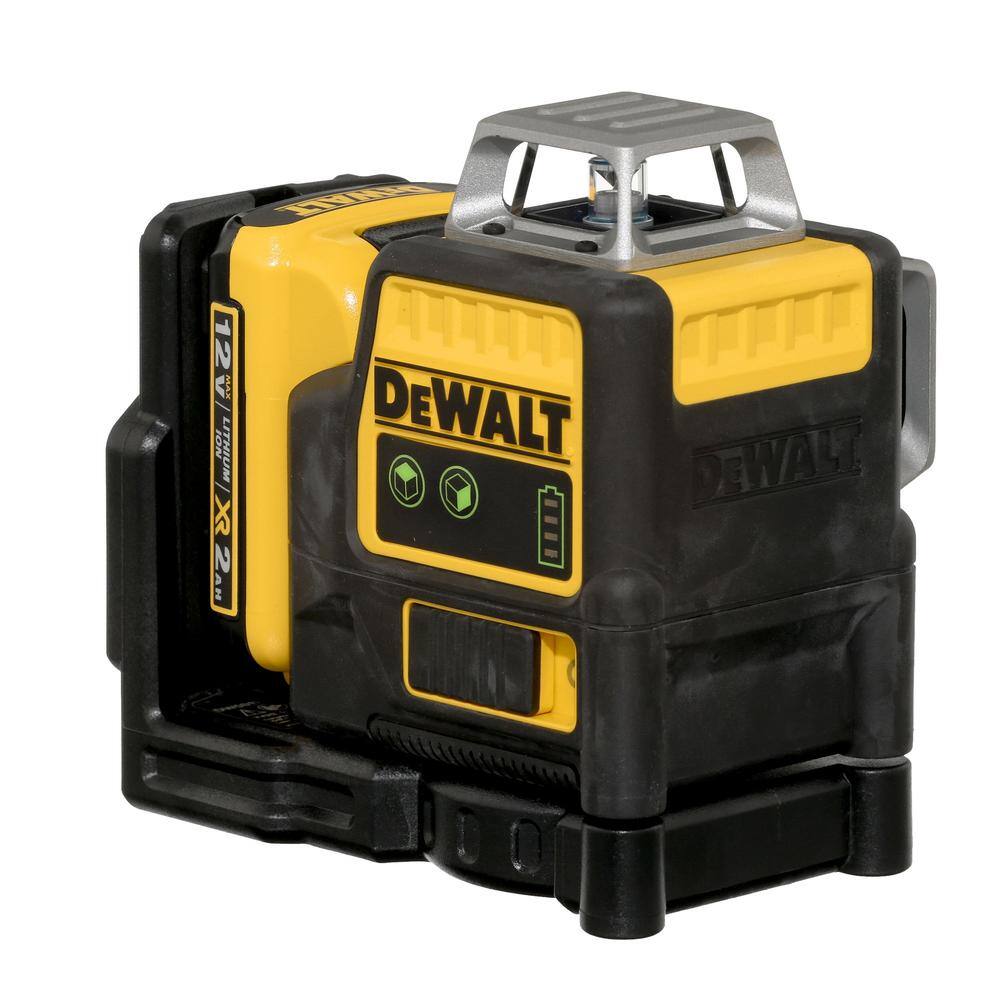 DW 12V MAX Lithium-Ion 165 ft. Green Self-Leveling 2 X 360 Degree Line Laser with Battery 2Ah Charger  TSTAK Case DW0811LG