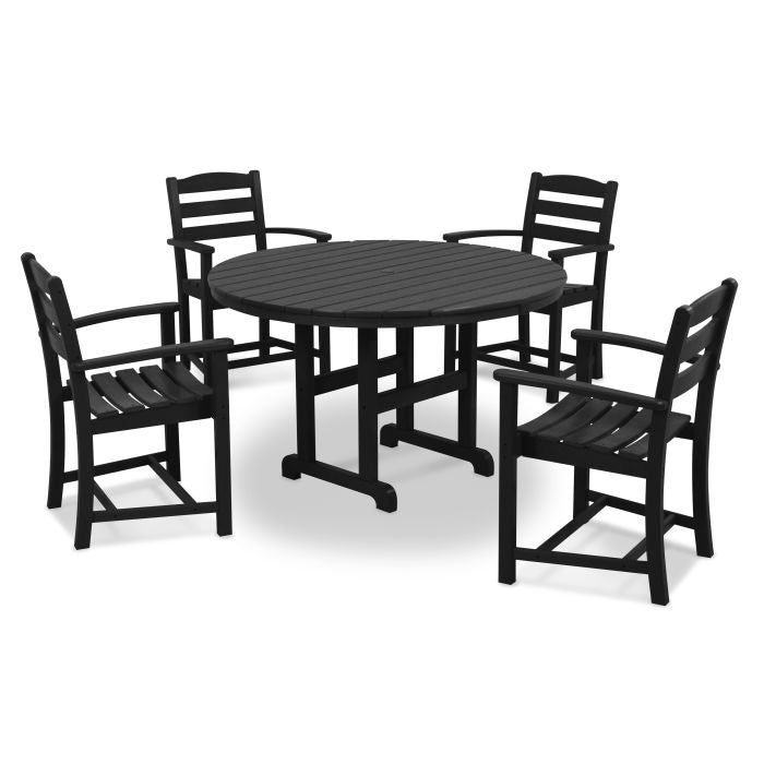 Polywood La Casa Café 5-Piece Round Farmhouse Dining Set PWS132-1