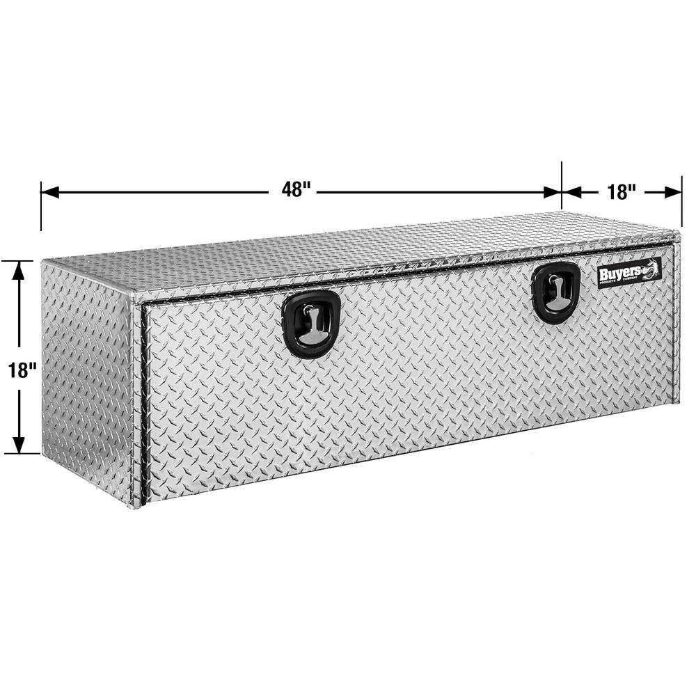 Buyers Products Company 18 in. x 18 in. x 48 in. Diamond Plate Tread Aluminum Underbody Truck Tool Box 1705110