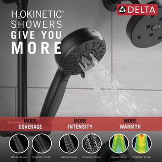 Delta 7-Spray Patterns 4.5 in. Wall Mount Handheld Shower Head 1.75 GPM with Slide Bar and Cleaning Spray in Matte Black 51584-BL