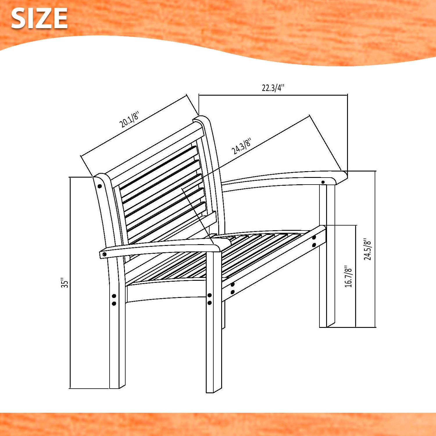 Amazonia Milano 1-Piece Stackable Chair | Eucalyptus Wood | Ideal for Outdoors and Indoors, Brown