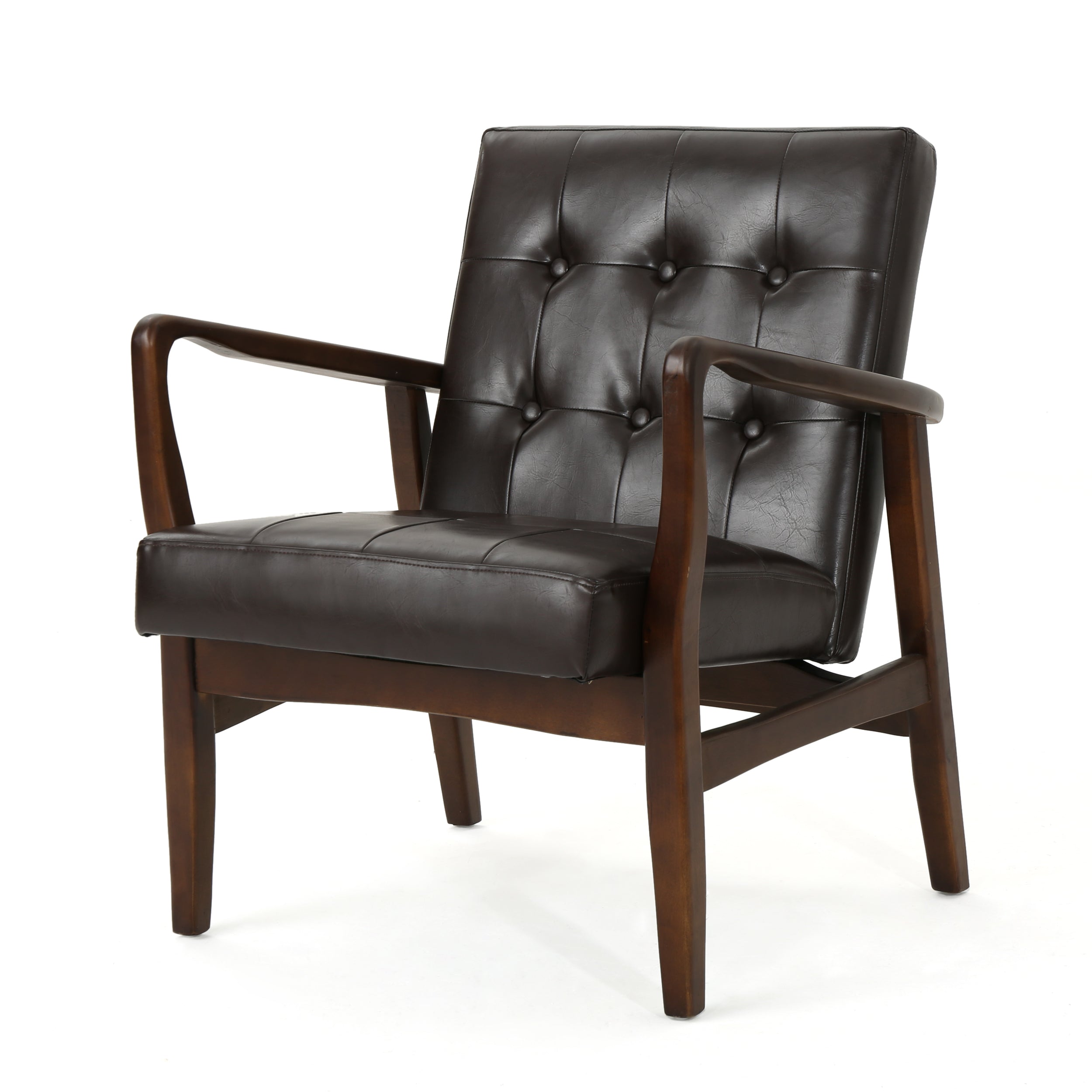 Callisto Mid Century Modern Leather Club Chair