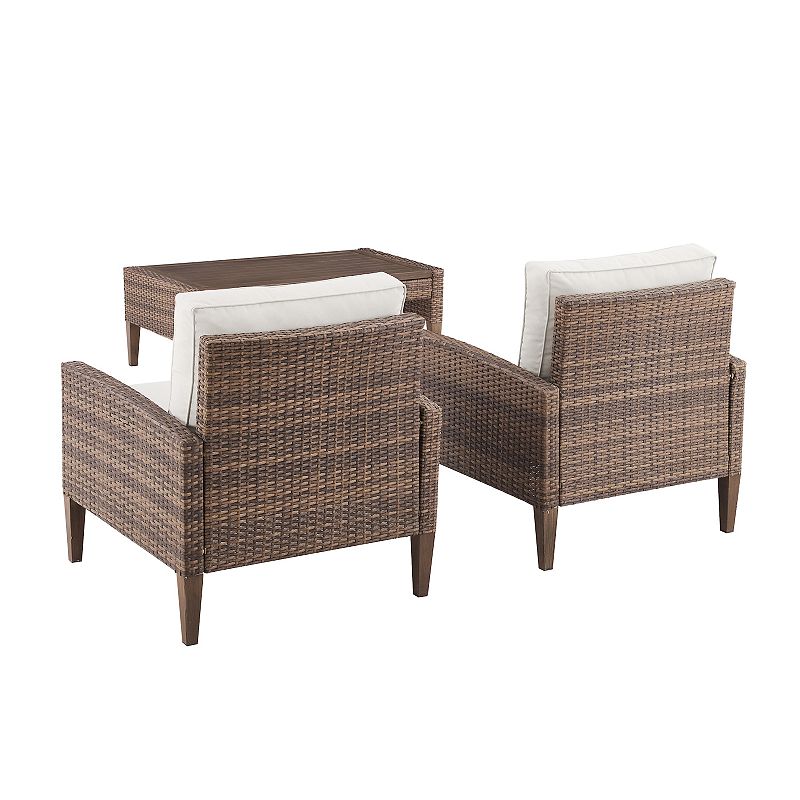 Crosley Capella Outdoor Wicker Chair and Table 3-piece Set