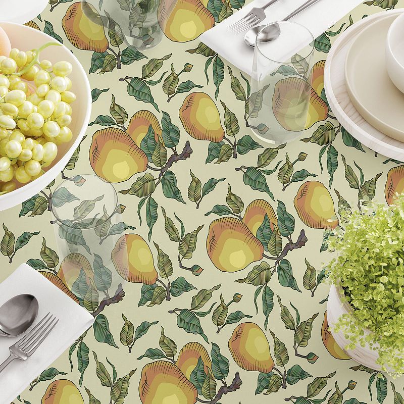 Square Tablecloth， 100% Polyester， 60x60， Painted Pear Tree