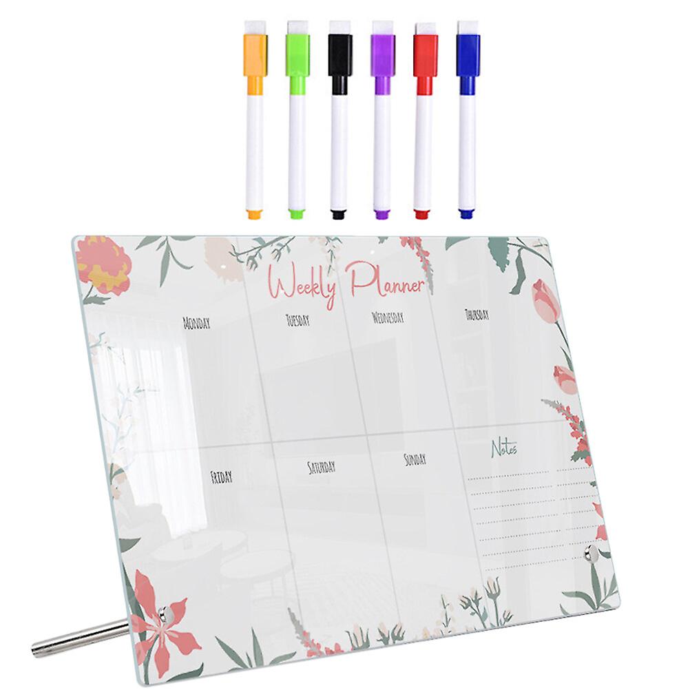 1 Set Flower Edge Memo Board Transparent Acrylic Board Message Note Board For Home School