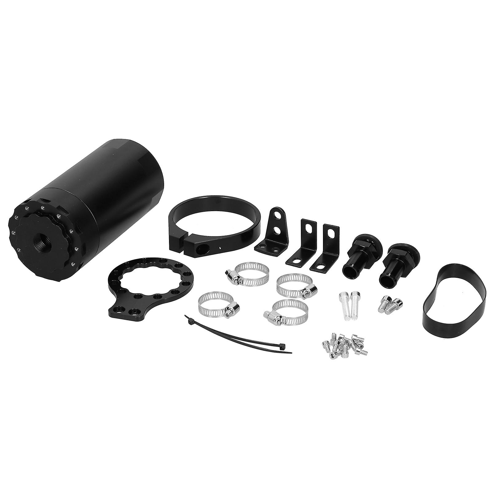 Car Baffled Oil Catch Can Reservoir Kit With Mounting Accessory Rsocc020 Universalblack