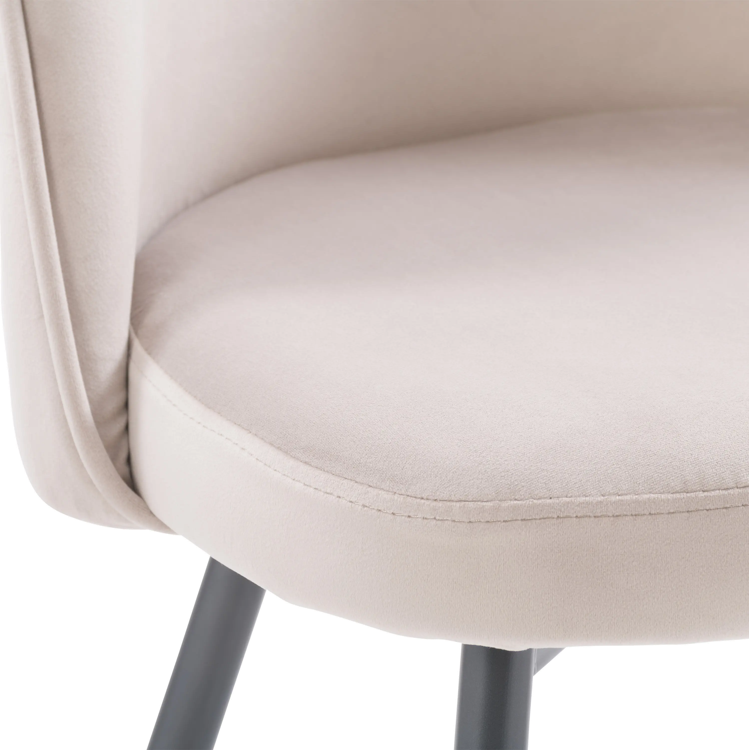 Ayla Beige Velvet Upholstered Side Chair