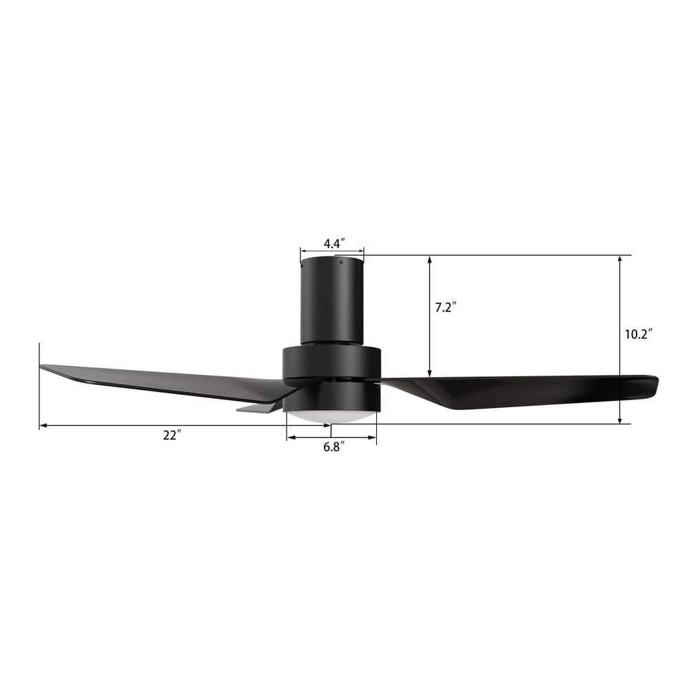 CARRO Barnet 44 in Integrated LED IndoorOutdoor Black Smart Ceiling Fan with Light and Remote Works with AlexaGoogle Home