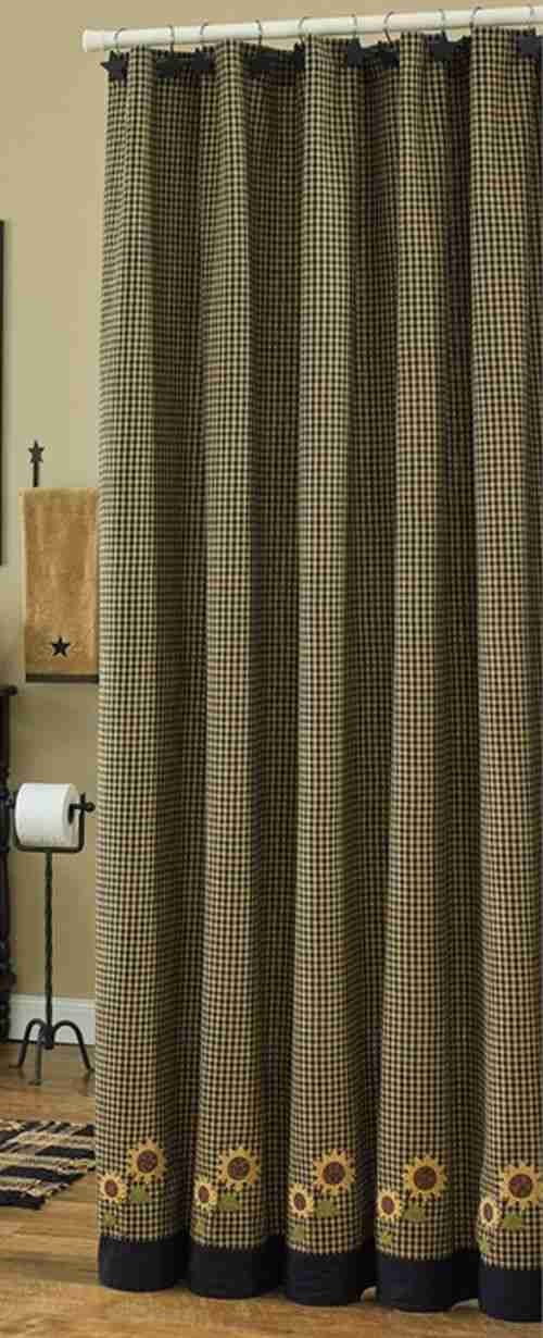 Sunflower Check Shower Curtain