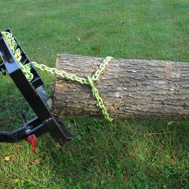 Timber Tuff 15 Foot 4 700 Pound Maximum Pulling Force Choker Chain With Probe Stake For Atvs Utvs And Lawn Tractors High Visibility Green