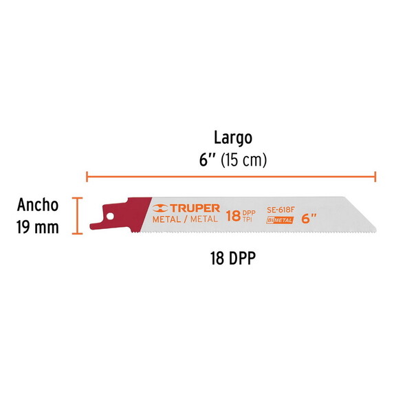 Truper 10796 6  18 TPI  reciprocating saw blade (...