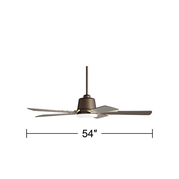 Casa Vieja Desteny Modern Indoor Ceiling Fan With Dimmable Led Light Remote Bronze Soft Brass Opal Glass For Living Room Kitchen House Bedroom