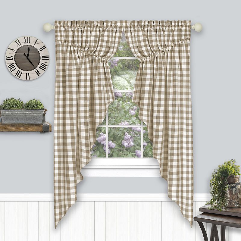 Achim 2-pack Buffalo Check Gathered Swag Window Curtain Set