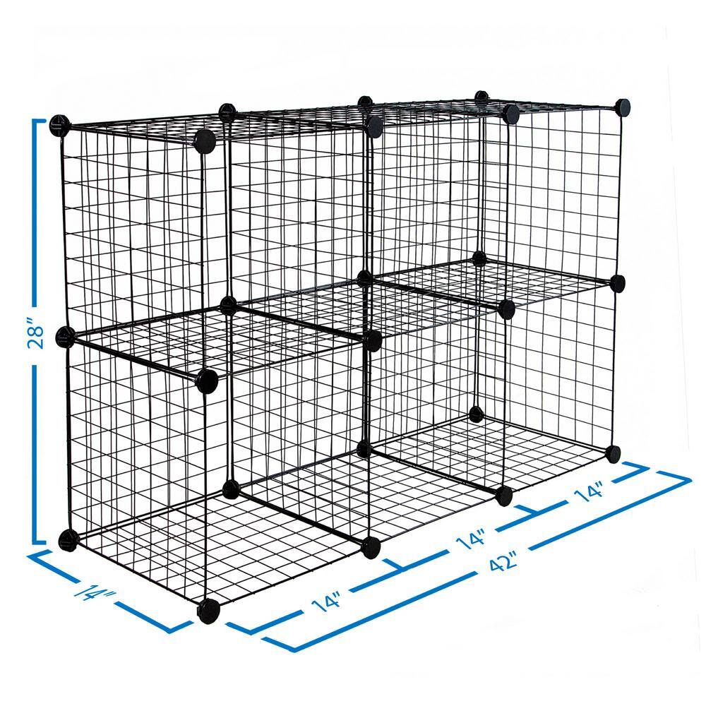 MOUNT-IT! 1 Gal. Wire Storage Cubes 6-Cube Metal Grid Organizer WI-4012