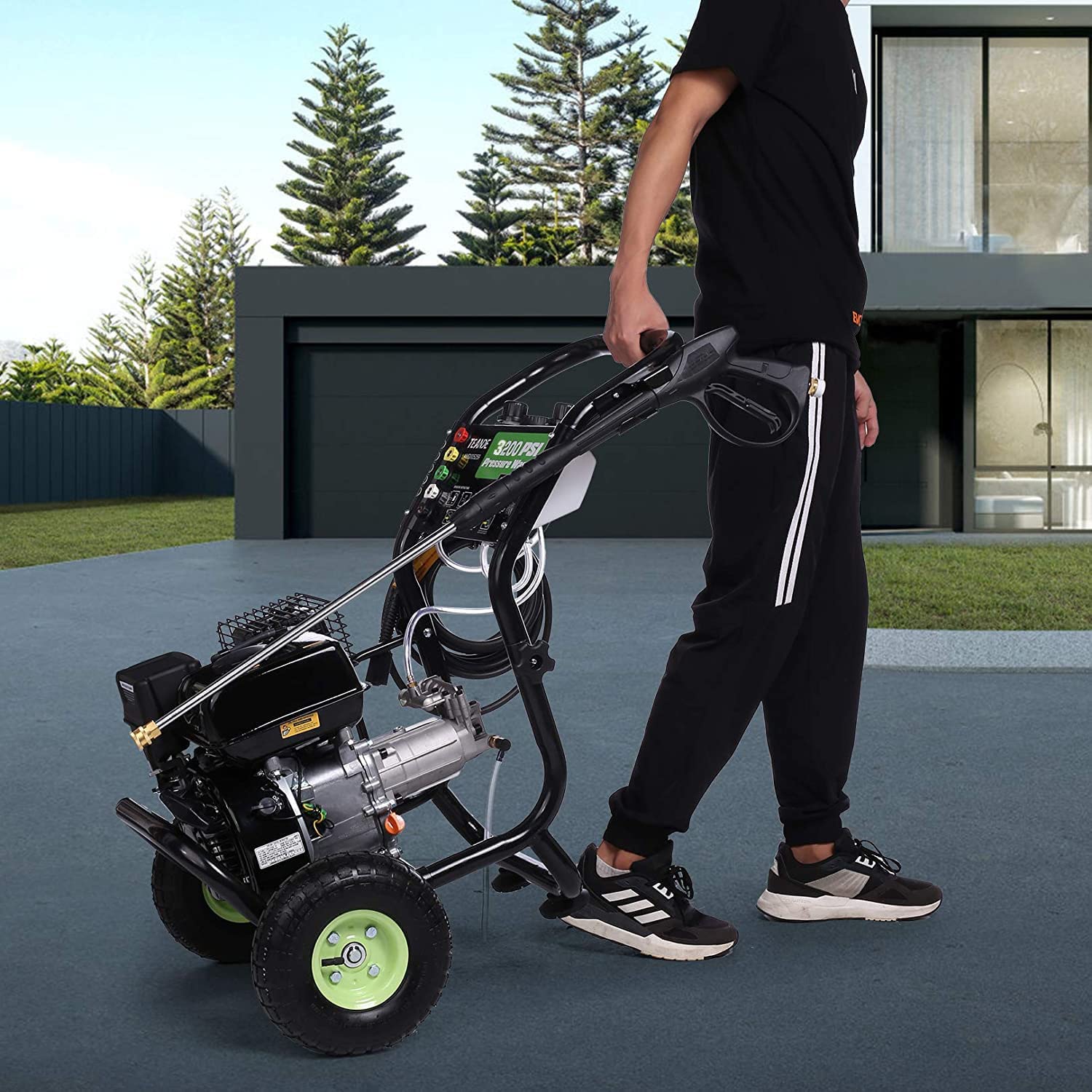 Gas Pressure Washer, 2.6GPM Commercial Power Washer Gas Powered, 209cc 7.0 HP Engine, Includes 2* 0.7 Soap Tank,5 QC Nozzles, 20’ Hose