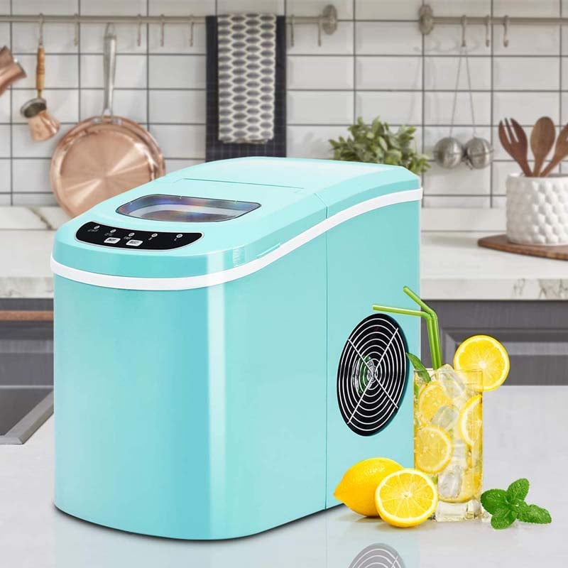 26LBS/24H Mini Portable Ice Maker Countertop, Compact Ice Machine with Ice Scoop