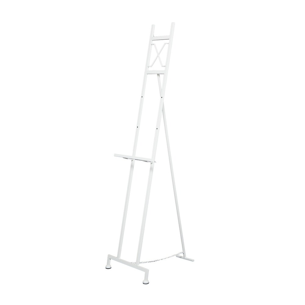 White Metal Large Free Standing Adjustable Display Stand Easel with Chain Support