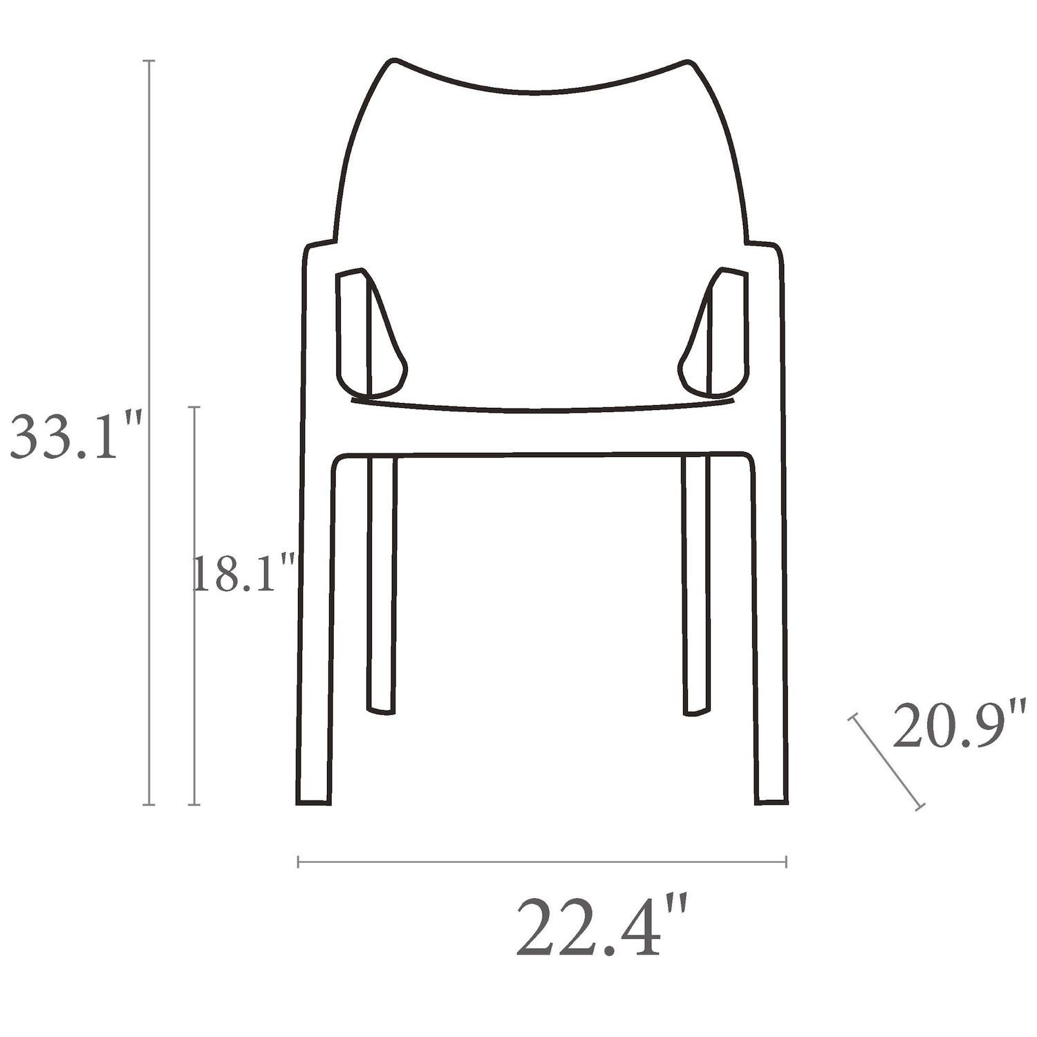 33 Blue Outdoor Patio Solid Dining Arm Chair