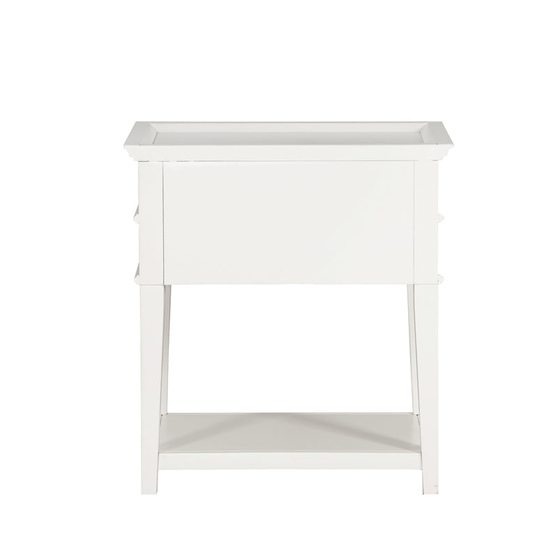 Comfort Pointe Clara 2-Drawer Tray Top Wood Nightstand in White