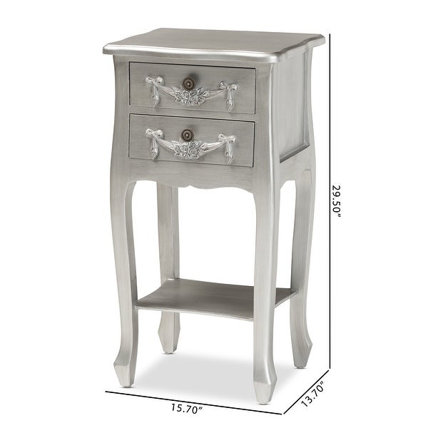 Baxton Studio Eliya Classic and Traditional Wood 2-Drawer End Table - - 35864804