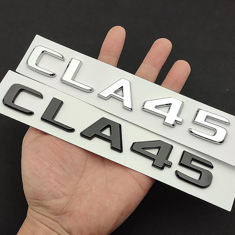 3d Abs Chrome Black Car Rear Trunk Badge Decal Emblem Sticker Cla 45 Logo For Mercedes Cla45 Amg W117 C117 W118 C118 Accessories