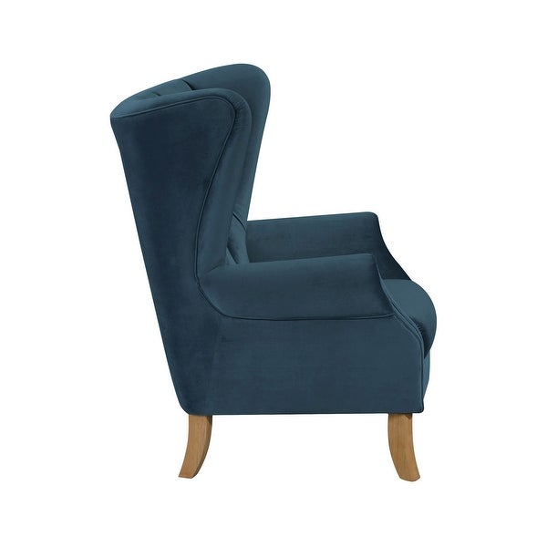 ACME Adonis Rolled Arm Tufted Accent Chair in Azure Blue