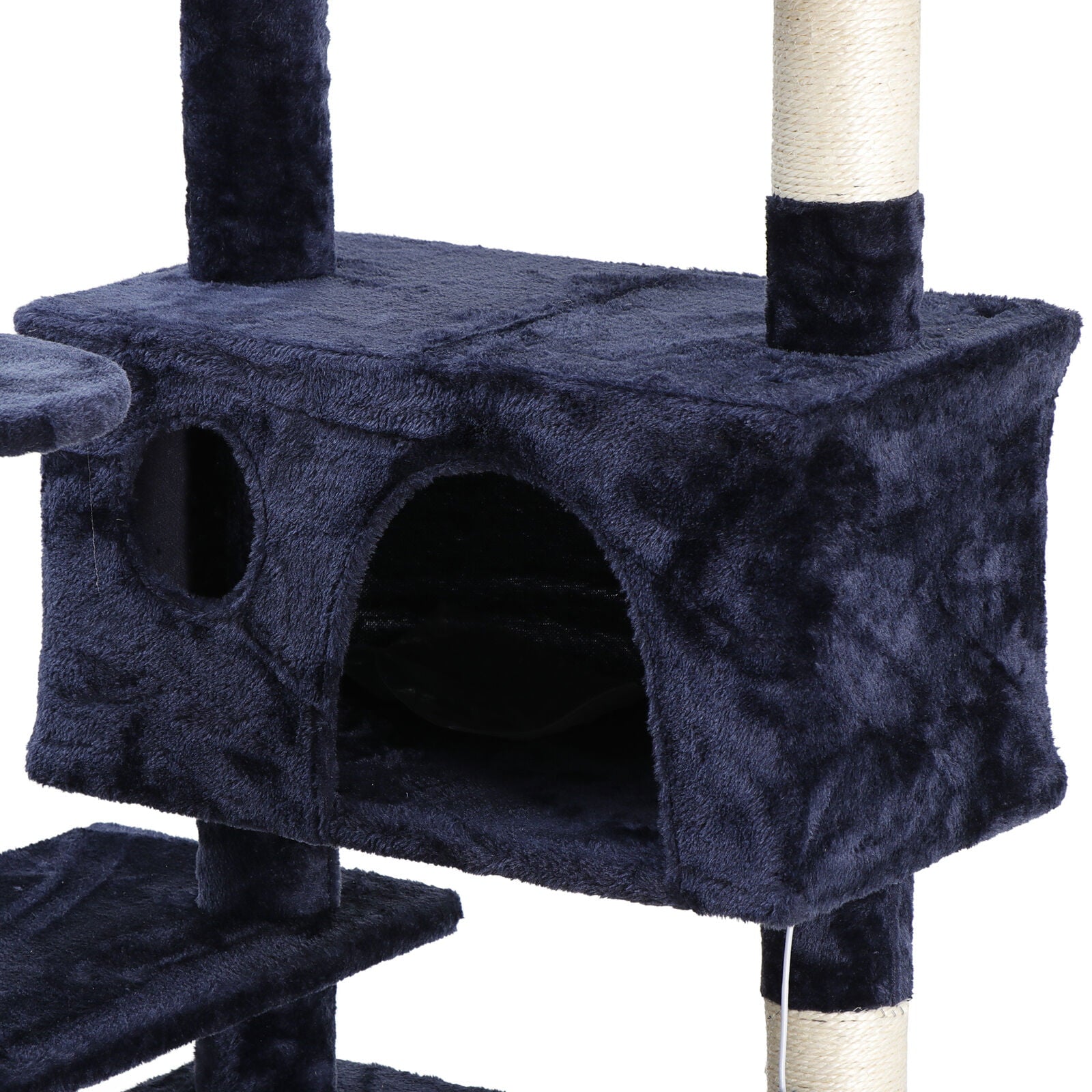 ZENSTYLE 53" Cat Tree Scratching Post Condo Tower Pet Kitty Playhouse Activity W/ Cave & Ladders Indoor Have Fun - Blue