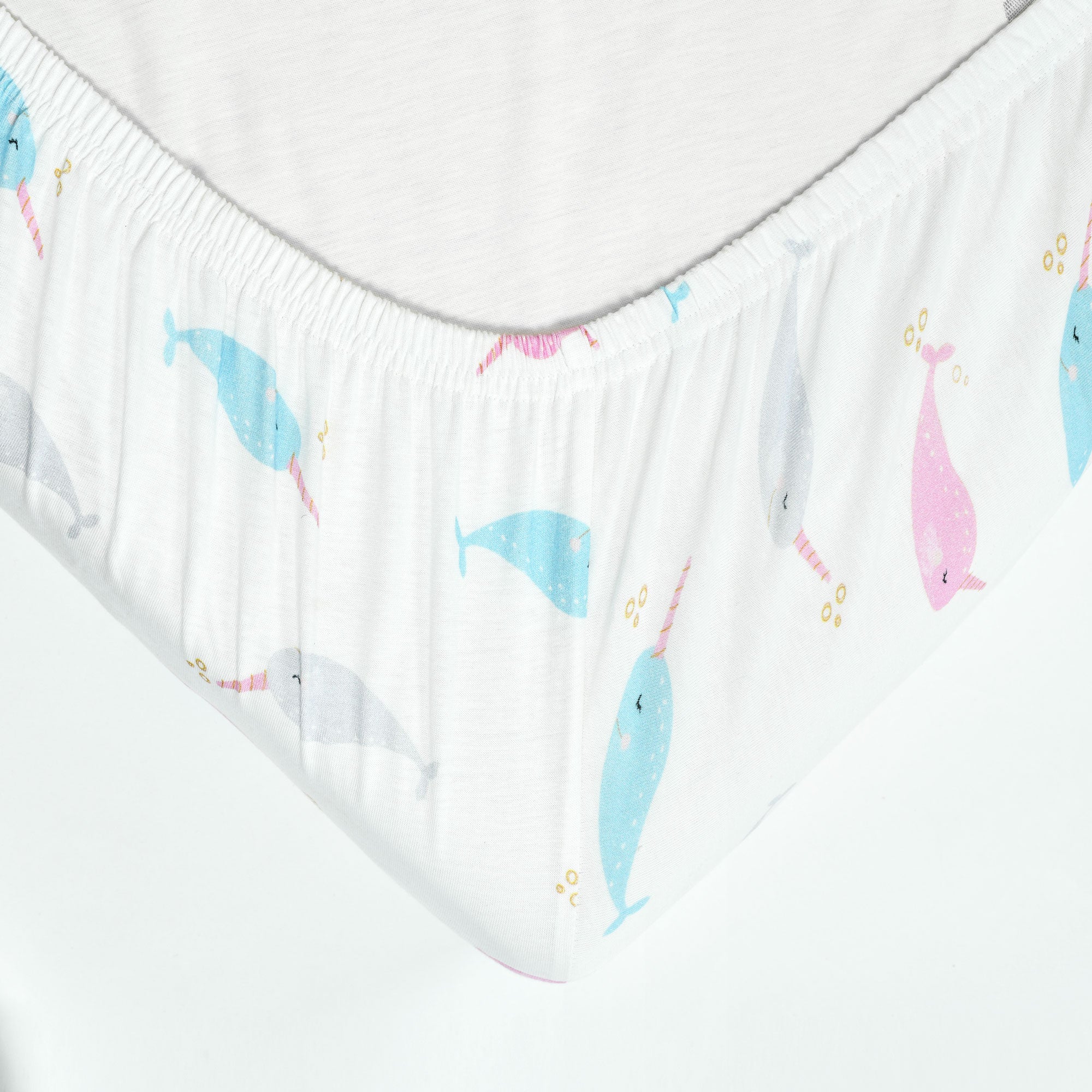 Narwhal Organic Cotton Fitted Crib Sheet