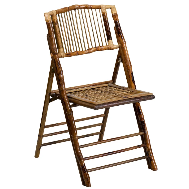 Flash Furniture Bamboo Folding Chairs Set of 2 (2-X-62111-BAM-GG)