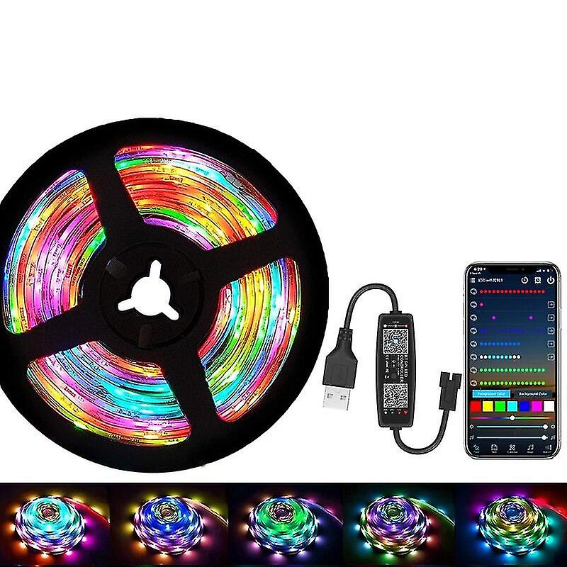 Led Strip Light Ws2812b Rgb 5050 1m-30m Rainbow Effect Usb Bluetooth Individually Addressable Diode Flexible Lamp Dc5v Backlight