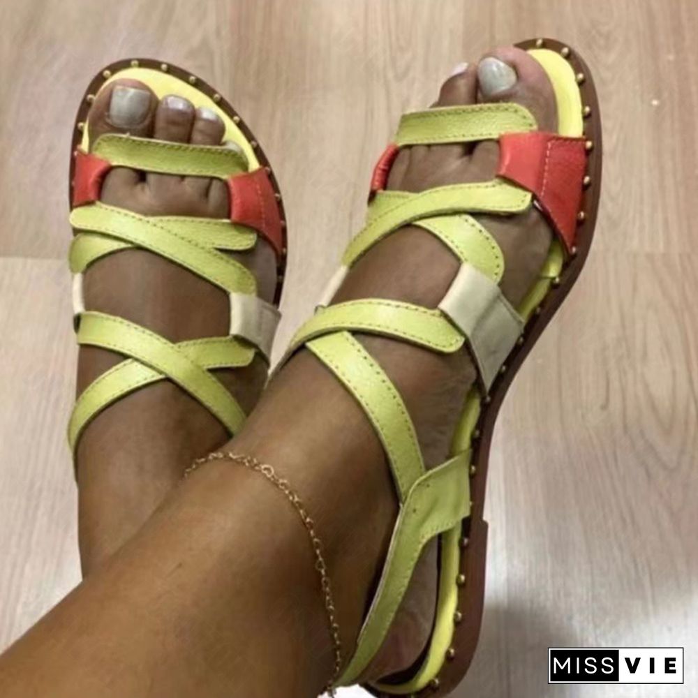 Women Sandals Rome Shoes Summer New Rome Flats Slippers Beach Sport Casual Ladies Shoes Soft Mujer Slides Bohemian Zapatos