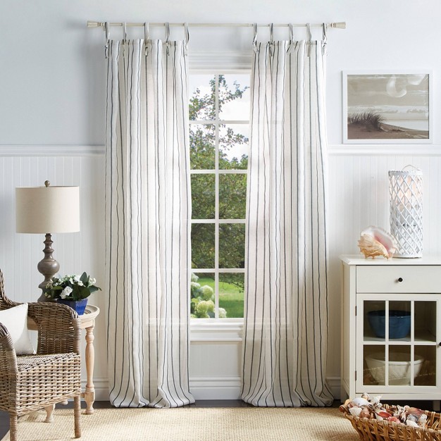 2pk Sheer Laguna Striped Window Curtain Panels Martha Stewart