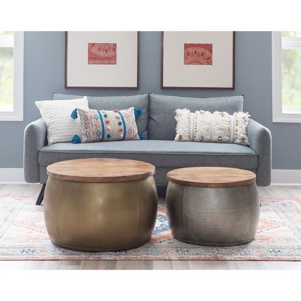 Kayvon Iron Storage Drum Coffee Table