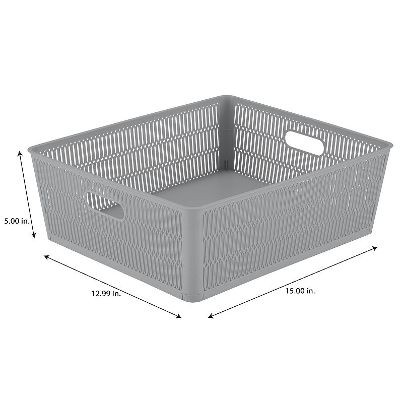 Simplify 2-Pack Slide to Stack Shallow Storage Tote Set