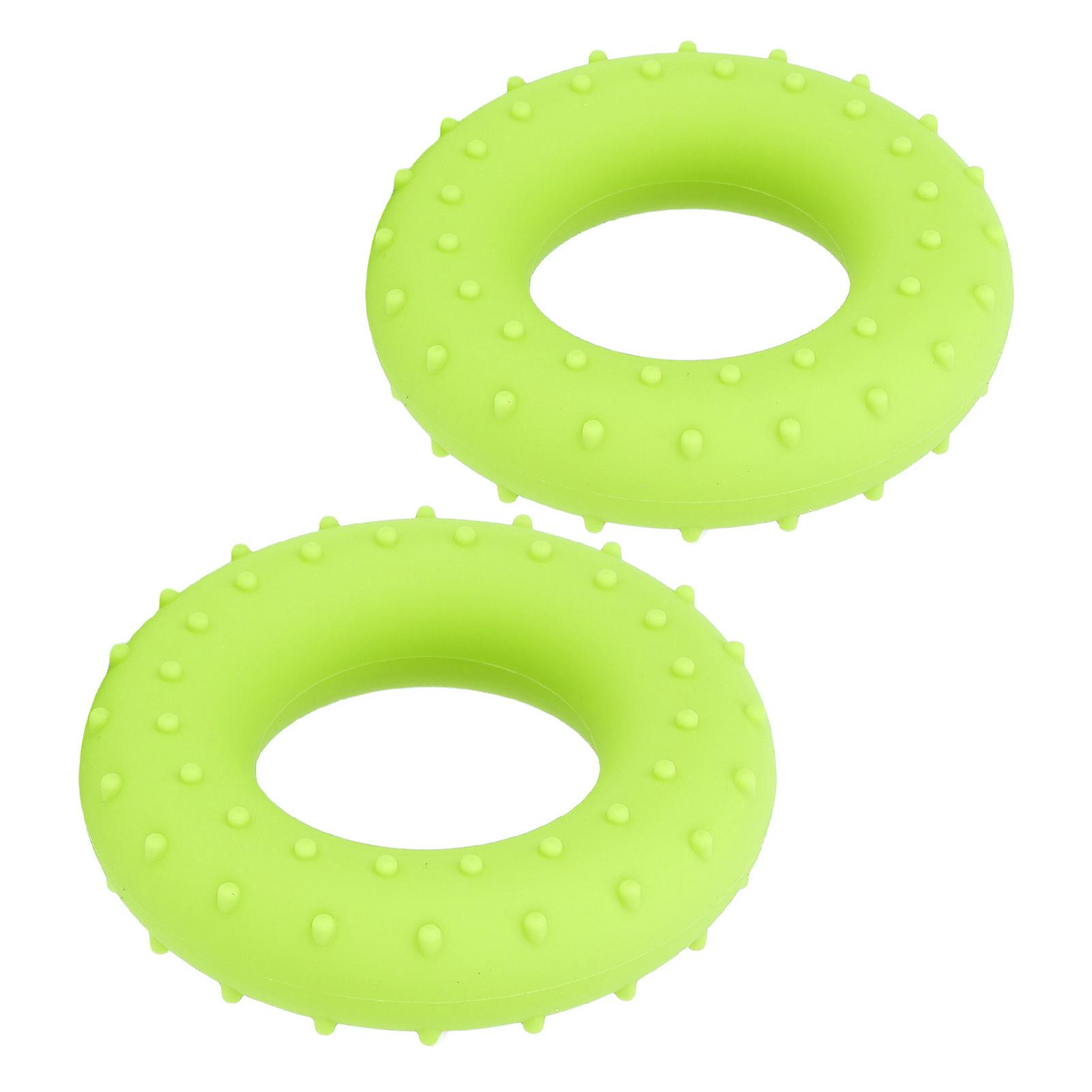 2pcs 30lb Hand Grip Strengthener Silicone O Shape Muscle Training Forearm Exerciser Rings Green