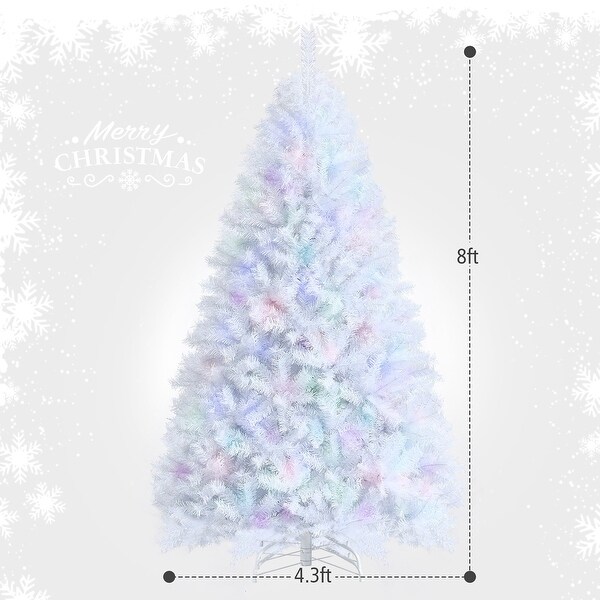 White Artificial Unlit Christmas Tree with Iridescent Branch Tips