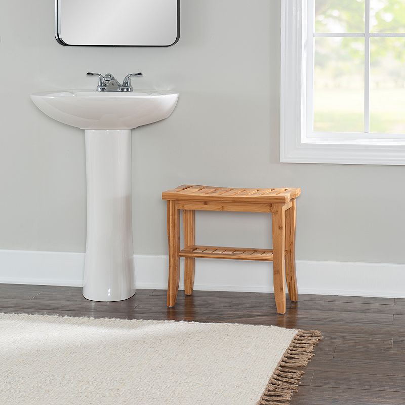 Linon Bracken Bamboo 18-in. Stool