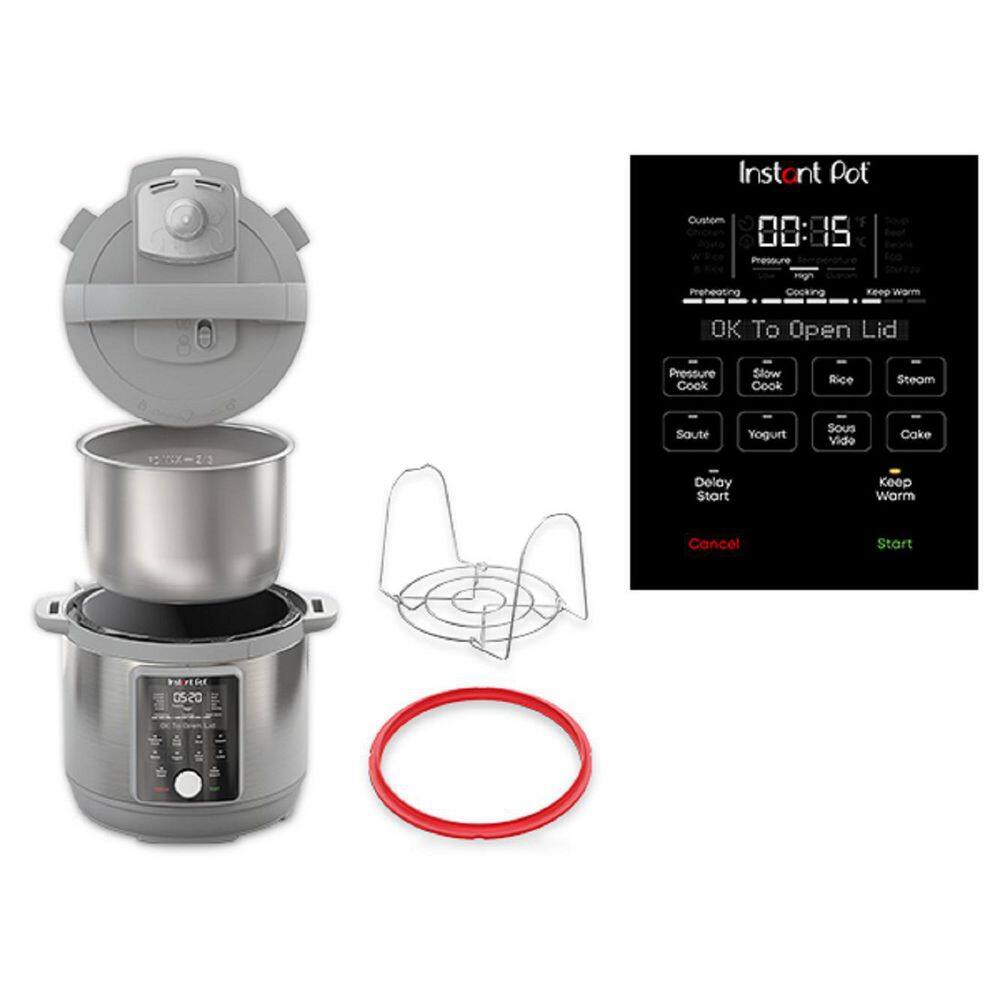 Instant Pot Silver 8 qt. Stainless Steel Duo Plus Multi-Use Electric Pressure Cooker with Whisper-Quiet Steam Release V4 113-0058-01