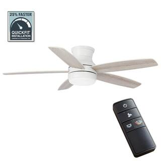 Hampton Bay Ashby Park 52 in. White Color Changing Integrated LED Matte White Indoor Ceiling Fan with Light Kit and Remote Control 59258