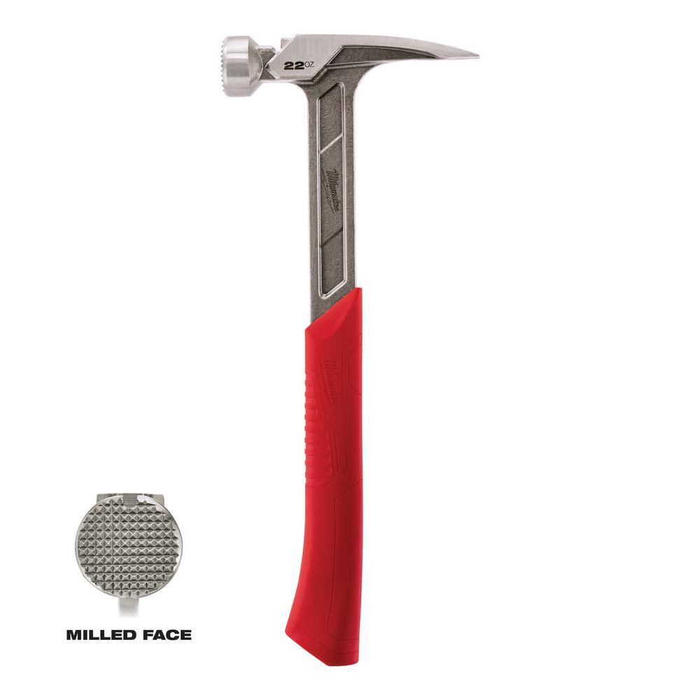 MW 22 oz. Milled Face Framing Hammer with Hammer Loop 48-22-9022-48-22-8149