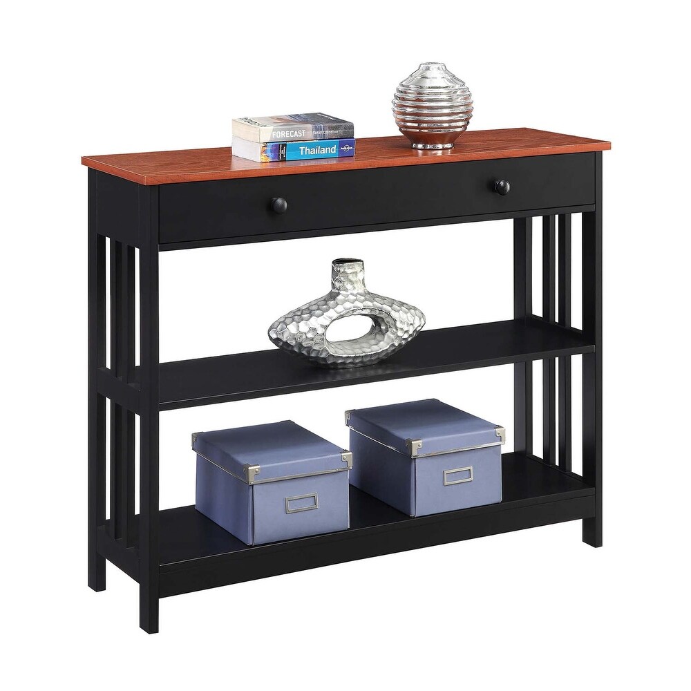 Convenience Concepts Mission 1 Drawer Console Table with Shelves